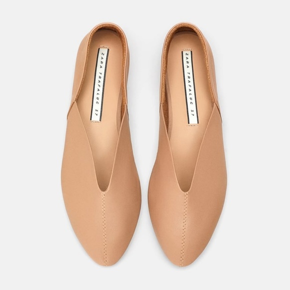 nude leather flats